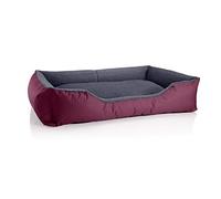BedDog Chien/Chat Panier Teddy S à XXXL, 14 Couleurs au Choix, en Cordura & Microfibre Velours, lit de Chien Lavable, Coussin de Chien, pour l''intérieur et l''extérieur, Taille XXL, Bordeaux/Gris'