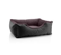 BedDog Chien/Chat Panier Teddy S à XXXL, 14 Couleurs au Choix, en Cordura & Microfibre Velours, lit de Chien Lavable, Coussin de Chien, pour l''intérieur et l''extérieur, Taille S, Noir/Brun'