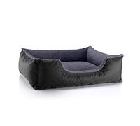 BedDog Chien/Chat Panier Teddy S à XXXL, 14 Couleurs au Choix, en Cordura & Microfibre Velours, lit de Chien Lavable, Coussin de Chien, pour l''intérieur et l''extérieur, Taille L, Noir/Gris'