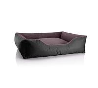 BedDog Chien/Chat Panier Teddy S à XXXL, 14 Couleurs au Choix, en Cordura & Microfibre Velours, lit de Chien Lavable, Coussin de Chien, pour l''intérieur et l''extérieur, Taille XL, Noir/Brun'