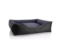 BedDog Chien/Chat Panier Teddy S à XXXL, 14 Couleurs au Choix, en Cordura & Microfibre Velours, lit de Chien Lavable, Coussin de Chien, pour l''intérieur et l''extérieur, Taille XL, Noir/Gris'