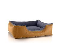 BedDog Chien/Chat Panier Teddy S à XXXL, 14 Couleurs au Choix, en Cordura & Microfibre Velours, lit de Chien Lavable, Coussin de Chien, pour l''intérieur et l''extérieur, Taille L, Or/Gris'