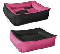 BedDog Max Quattro 2en1, Rose/Noir, M env. 70x55 cm,Panier Corbeille, lit pour Chien, Coussin de Chien