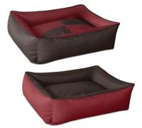 BedDog Max Quattro 2en1, Rouge/Brun, L env. 80x65 cm,Panier Corbeille, lit pour Chien, Coussin de Chien