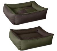 BedDog Max Quattro 2en1, Vert/Brun, L env. 80x65 cm,Panier Corbeille, lit pour Chien, Coussin de Chien