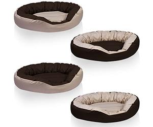 BedDog® Sunny 4en1, Beige/Brun, XL 85x70 cm,Panier Corbeille, Coussin de Chien
