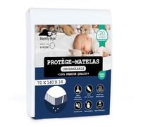Beddy-Bye Protege Matelas 70x140 Impermeable Lot de 2 Respirant Infroissable Certifié Oeko-Tex - Alese 70x140 Impermeable avec 4 Coins Élastiques Éco-Responsable - Blanc