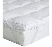 Bedecor Surmatelas 160 x 190cm Microfibre Respirante de Haute qualité, Ultra-Doux et Silencieux, Lavable en Machine, Blanc