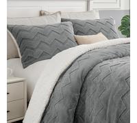 BEDELITE Parure de lit Moelleuse pour très Grand lit - Couette Sherpa Super Douce pour lit King Size, Ensemble de literie Chaude pour l'hiver, Parure de lit pelucheuse 3 pièces (1 Couette, 2 taies