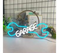 BedEuu Enseigne au néon de Garage en forme de clé, panneaux lumineux LED for décoration murale, signe de lettre for homme, porte de Garage, atelier de réparation automobile(As shown-01)