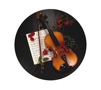 BEDEUU Ensemble de sous-verres ronds en cuir imprimé partition violon