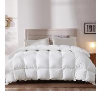 BedFabtasy Couette de luxe 240 x 220 cm avec 90 % duvet d'oie et 10 % plumes, couette d'hiver chaude en 100 % coton bio silencieux, certifiée Oeko-Tex 100, passe DOWN, RDS pour le bien-être des