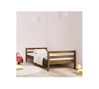 Vidaxl Cadre De Lit Marron Miel 75x190 Cm Bois De Pin Massif Marron