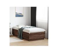 vidaXL Cadre de lit sans matelas chêne marron 100x200 cm