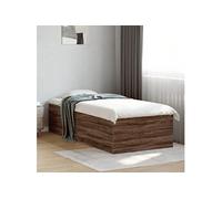 vidaXL Cadre de lit sans matelas chêne marron 100x200 cm