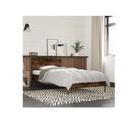Bedframe bewerkt hout en metaal gerookt eikenkleurig 100x200 cm845524