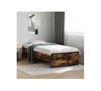 Bedframe bewerkt hout en metaal gerookt eikenkleurig 75x190 cm845253