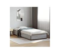 Bedframe bewerkt hout en metaal grijs sonoma eiken 75x190 cm845124