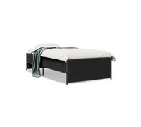 Bedframe bewerkt hout en metaal zwart 100x200 cm845236
