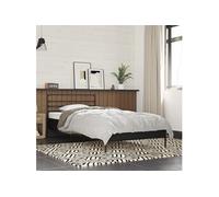 Bedframe bewerkt hout en metaal zwart 100x200 cm845587