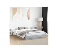 vidaXL Cadre de lit sans matelas sonoma gris 150x200 cm