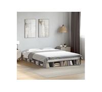 vidaXL Cadre de lit Sonoma gris 150x200 cm Bois d'ingénierie Sans matelas