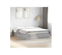 vidaXL Bedframe bewerkt hout grijs sonoma eikenkleurig 150x200 cm3281012 Gris G