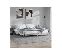 Vidaxl Cadre De Lit Sans Matelas Sonoma Gris 200x200 Cm Marron