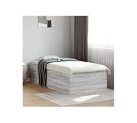 vidaXL Cadre de lit gris Sonoma 75x190 cm Bois composite