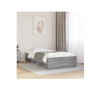 vidaXL Cadre de lit sans matelas sonoma gris 90x190 cm