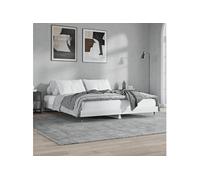 vidaXL Bedframe bewerkt hout hoogglans wit 140x200 cm832143 Blanc G