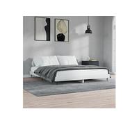 vidaXL Bedframe bewerkt hout hoogglans wit 160x200 cm832231 Blanc G