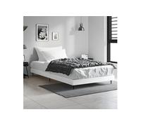 vidaXL Bedframe bewerkt hout hoogglans wit 90x190 cm832303 Blanc G