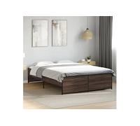 Bedframe bewerkt hout metaal bruin eikenkleur 120x200 cm3279896
