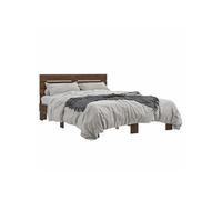 Vidaxl Cadre De Lit Sans Matelas Chêne Marron 140x200 Cm Multicolore