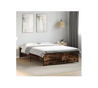 Vidaxl Cadre De Lit Sans Matelas Chêne Fumé 120x190 Cm Multicolore
