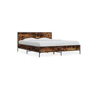 vidaXL Cadre de lit sans matelas chêne fumé 150x200 cm Multicolore