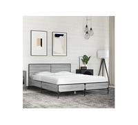 Bedframe bewerkt hout metaal grijs sonoma eiken 135x190 cm3280030