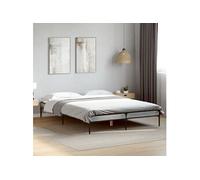 vidaXL Bedframe bewerkt hout metaal grijs sonoma eiken 160x200 cm845009 Gris G
