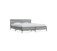 Bedframe bewerkt hout metaal grijs sonoma eiken 200x200 cm3280020
