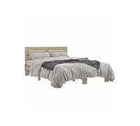 vidaXL Cadre de lit sans matelas chêne sonoma 140x200 cm Multicolore