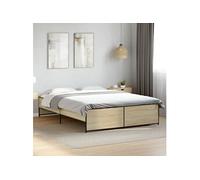 Vidaxl Cadre De Lit Sans Matelas Chêne Sonoma 160x200 Cm Multicolore