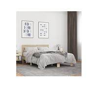 Cadre de Lit Sommier à Lattes Adulte Chambre Bois d'Ingénierie et Métal vidaXL