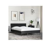 Bedframe bewerkt hout metaal zwart 135x190 cm3280027