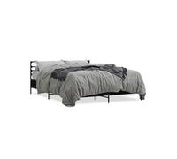 Bedframe bewerkt hout metaal zwart 150x200 cm3280047