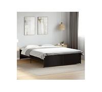 vidaXL Bedframe bewerkt hout metaal zwart 160x200 cm3279877 Noir G