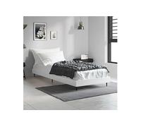 Bedframe bewerkt hout wit 75x190 cm832309