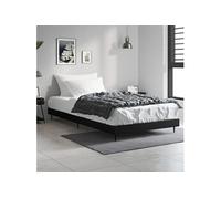 Bedframe bewerkt hout zwart 100x200 cm832262