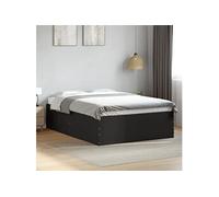 Bedframe bewerkt hout zwart 135x190 cm3280945