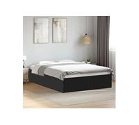 vidaXL Bedframe bewerkt hout zwart 135x190 cm3281036 Noir G